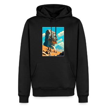 Mount Nemrut Türkei Vintage Reiseposter Souvenir - Männer Premium Bio Hoodie - Schwarz - Vorne - Nico (187cm)