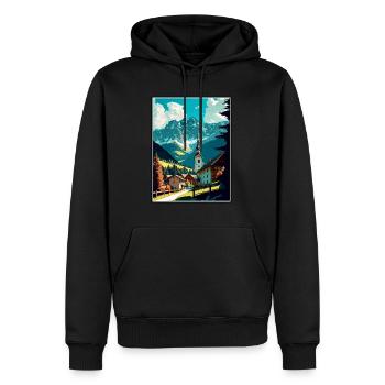 Garmisch Partenkirchen Deutschland Reiseplakat - Männer Premium Bio Hoodie - Schwarz - Vorne - Nico (187cm)