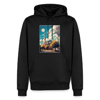 Edirne Turquie Vintage voyage affiche WPA Souvenir - Sweat à capuche Premium bio Homme - noir - Devant - Nico (187cm)