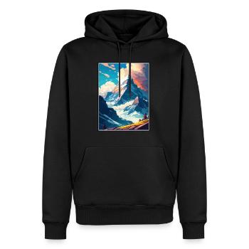 Eiger Suisse Vintage Voyage Poster Souvenir - Sweat à capuche Premium bio Homme - noir - Devant - Nico (187cm)