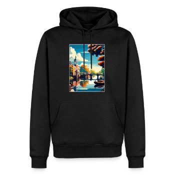 Amstelveen Niederlande Vintage Reiseposter WPA - Männer Premium Bio Hoodie - Schwarz - Vorne - Nico (187cm)