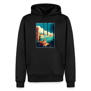 Syrakus Italien Vintage Reiseposter WPA Souvenir - Männer Premium Bio Hoodie - Schwarz - Vorne - Nico (187cm)