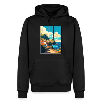 Madeira Portugal Vintage Reiseposter Souvenir - Männer Premium Bio Hoodie - Schwarz - Vorne - Nico (187cm)