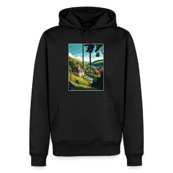 Ardennen Frankreich Vintage Reiseposter WPA Souvenir - Männer Premium Bio Hoodie - Schwarz - Vorne - Nico (187cm)