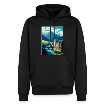 Golling An der Salzach Österreich Reiseplakat - Männer Premium Bio Hoodie - Schwarz - Vorne - Nico (187cm)