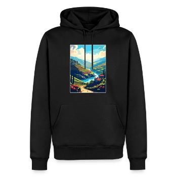 Vallée du Douro Portugal Vintage Travel Poster WPA - Sweat à capuche Premium bio Homme - noir - Devant - Nico (187cm)