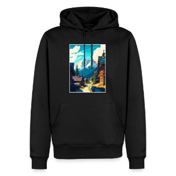 Zakopane Polen Polnisches Vintage-Reiseposter WPA - Männer Premium Bio Hoodie - Schwarz - Vorne - Nico (187cm)