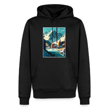 Arosa Suisse Suisse Affiche de voyage Vintage WPA - Sweat à capuche Premium bio Homme - noir - Devant - Nico (187cm)