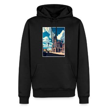 Leipzig Deutschland Vintage Reiseposter WPA Souvenir - Männer Premium Bio Hoodie - Schwarz - Vorne - Nico (187cm)