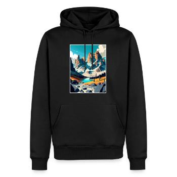 Dolomiten Dolomiten Dolomiten Gebirge Italien - Männer Premium Bio Hoodie - Schwarz - Vorne - Nico (187cm)