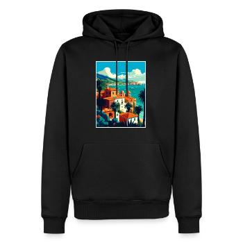 Sicile Italie Décoration Vintage Voyage Affiche WPA - Sweat à capuche Premium bio Homme - noir - Devant - Nico (187cm)