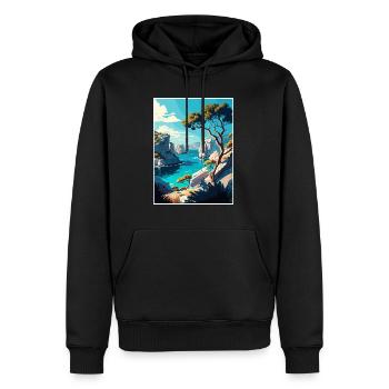 Calanques France Decoration Ar Travel Poster - Men’s Premium Organic Hoodie - black - Front - Nico (187cm)