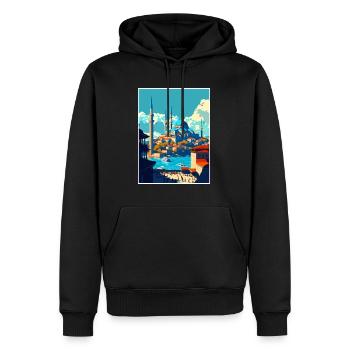 Istanbul Décoration Turquie Vintage Affiche De Voyage - Sweat à capuche Premium bio Homme - noir - Devant - Nico (187cm)
