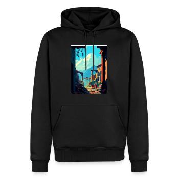 Pompéi Italie Décoration Vintage Voyage Affiche WPA - Sweat à capuche Premium bio Homme - noir - Devant - Nico (187cm)