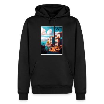 Santander Spanien Vintage Reiseposter WPA Souvenir - Männer Premium Bio Hoodie - Schwarz - Vorne - Nico (187cm)