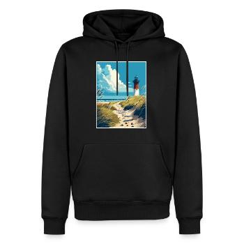 Sylt Insel Deutschland Vintage Reiseposter Souvenir - Männer Premium Bio Hoodie - Schwarz - Vorne - Nico (187cm)