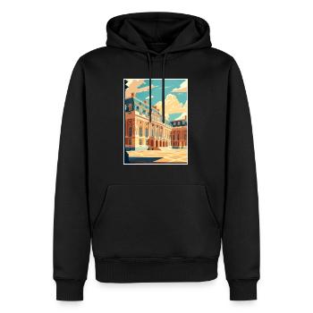 Château de Versailles Ouest décoration affiche de voyage - Sweat à capuche Premium bio Homme - noir - Devant - Nico (187cm)