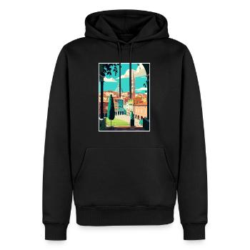 Siena Italien Dekoration Vintage Reiseposter WPA - Männer Premium Bio Hoodie - Schwarz - Vorne - Nico (187cm)