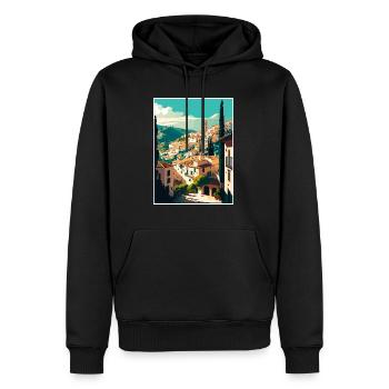 Grenade Espagne Vintage voyage affiche WPA Souvenir - Sweat à capuche Premium bio Homme - noir - Devant - Nico (187cm)