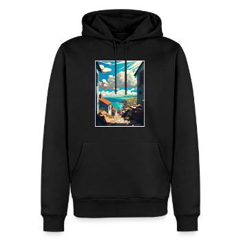 Galicien Spanien Vintage Reiseposter WPA Souvenir - Männer Premium Bio Hoodie - Schwarz - Vorne - Nico (187cm)