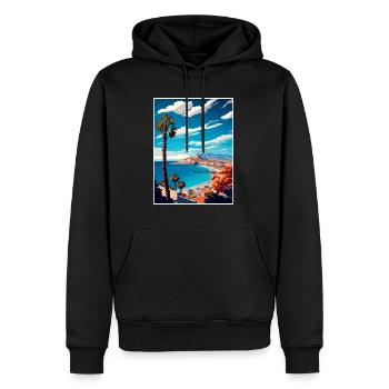 Costa Blanca Spain Vintage Travel Poster Souvenir - Men’s Premium Organic Hoodie - black - Front - Nico (187cm)