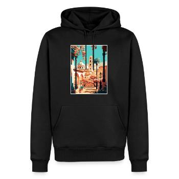 Cordoue Espagne Vintage voyage affiche WPA Souvenir - Sweat à capuche Premium bio Homme - noir - Devant - Nico (187cm)