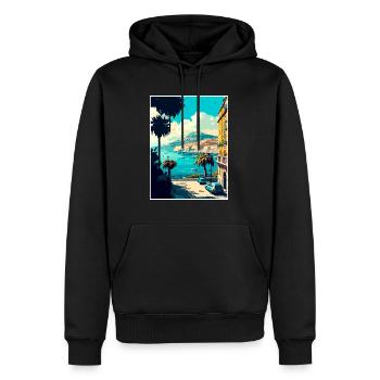 Naples Italie Décoration Vintage Voyage Affiche WPA - Sweat à capuche Premium bio Homme - noir - Devant - Nico (187cm)