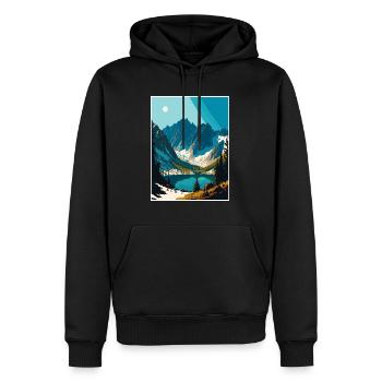 Berge Polen Vintage Reise Poster WPA - Männer Premium Bio Hoodie - Schwarz - Vorne - Nico (187cm)