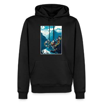 Hallstättersee Alpine Bergkulisse - Männer Premium Bio Hoodie - Schwarz - Vorne - Nico (187cm)