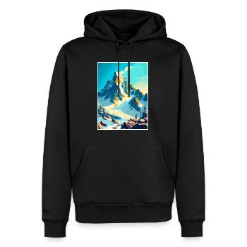 Dachstein Autriche Doher Vintage Affiche de voyage WPA - Sweat à capuche Premium bio Homme - noir - Devant - Nico (187cm)