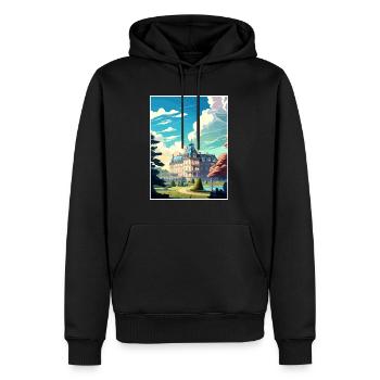 Fontainebleau Frankreich Vintage Reiseposter WPA Kunst - Männer Premium Bio Hoodie - Schwarz - Vorne - Nico (187cm)