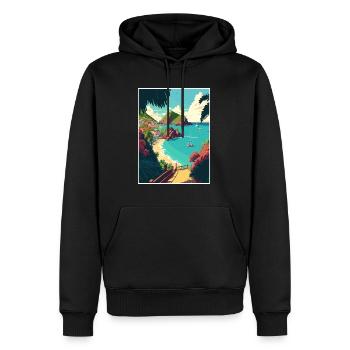 St Barts Karibik Vintage Reiseposter Souvenir - Männer Premium Bio Hoodie - Schwarz - Vorne - Nico (187cm)