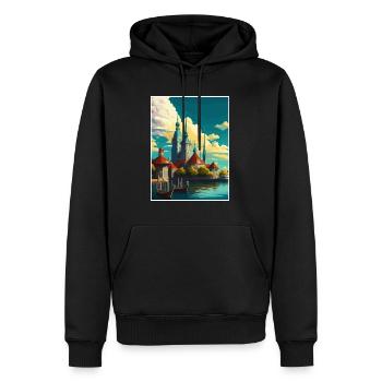 Malmö Schweden Vintage Reiseposter WPA Souvenir - Männer Premium Bio Hoodie - Schwarz - Vorne - Nico (187cm)
