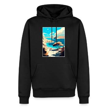 Insel Pag Kroatien Vintage Reiseposter Souvenir - Männer Premium Bio Hoodie - Schwarz - Vorne - Nico (187cm)