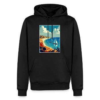 Gallipoli Turquie Affiche de voyage vintage souvenir - Sweat à capuche Premium bio Homme - noir - Devant - Nico (187cm)