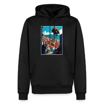 Antakya Türkei Vintage Reiseposter WPA Souvenir - Männer Premium Bio Hoodie - Schwarz - Vorne - Nico (187cm)