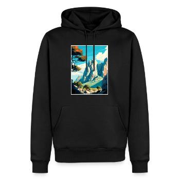Paklenica Kroatien Vintage Reiseposter Souvenir - Männer Premium Bio Hoodie - Schwarz - Vorne - Nico (187cm)