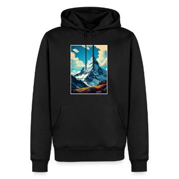 Cervin Suisse Vintage Affiche de voyage WPA - Sweat à capuche Premium bio Homme - noir - Devant - Nico (187cm)