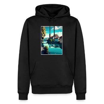 Schaffhausen Schweiz Vintage Reiseposter WPA - Männer Premium Bio Hoodie - Schwarz - Vorne - Nico (187cm)