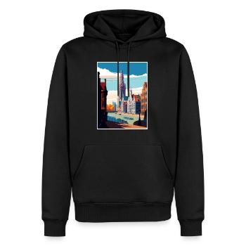 Antwerp Belgium Vintage Travel Poster WPA Souvenir - Men’s Premium Organic Hoodie - black - Front - Nico (187cm)