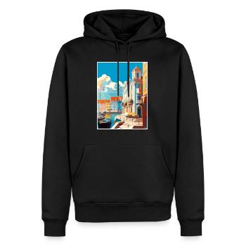 Aveiro Portugal Vintage Reiseposter WPA Souvenir - Männer Premium Bio Hoodie - Schwarz - Vorne - Nico (187cm)