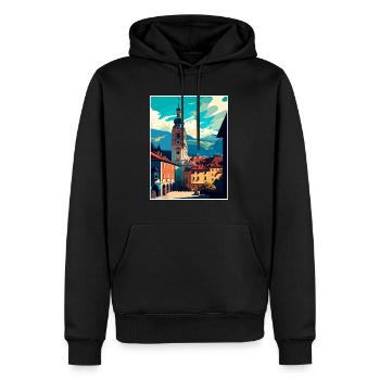 Feldkirch Österreich Vintage Reiseposter Souvenir - Männer Premium Bio Hoodie - Schwarz - Vorne - Nico (187cm)