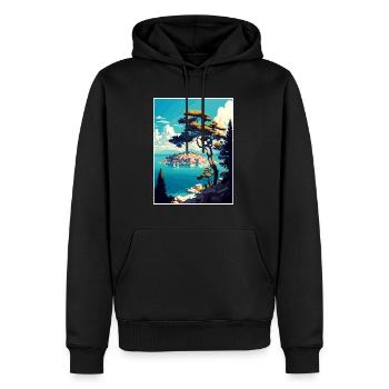 Vis Insel Kroatien Vintage Reiseposter Souvenir - Männer Premium Bio Hoodie - Schwarz - Vorne - Nico (187cm)