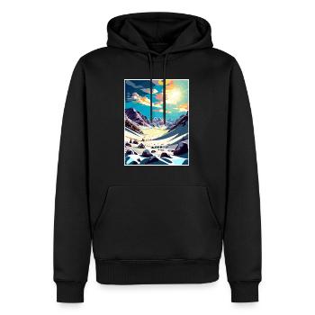 Obertauern Austria Vintage Reiseposter Souvenir - Männer Premium Bio Hoodie - Schwarz - Vorne - Nico (187cm)