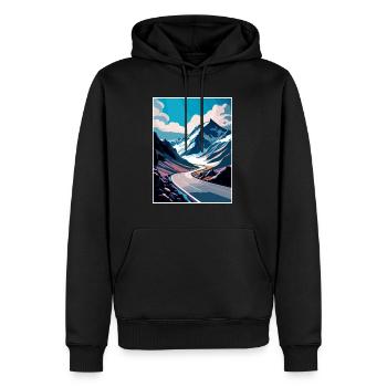 Berg Großglockner Österreich Reiseposter - Männer Premium Bio Hoodie - Schwarz - Vorne - Nico (187cm)