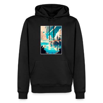 Split Kroatien Vintage Reiseposter WPA Souvenir - Männer Premium Bio Hoodie - Schwarz - Vorne - Nico (187cm)