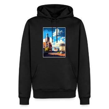 Ostrava République tchèque Vintage voyage affiche WPA - Sweat à capuche Premium bio Homme - noir - Devant - Nico (187cm)