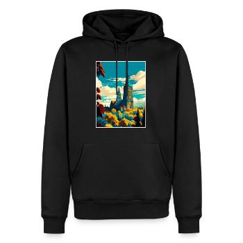 Kassel Deutschland Vintage Reiseposter WPA Souvenir - Männer Premium Bio Hoodie - Schwarz - Vorne - Nico (187cm)