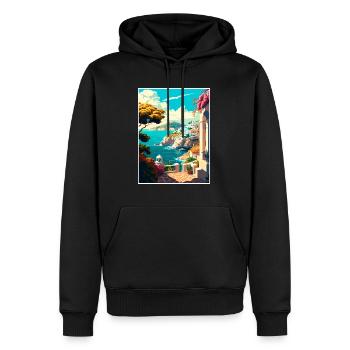 Milos Griechenland Dekoration Vintage Reise Poster WPA - Männer Premium Bio Hoodie - Schwarz - Vorne - Nico (187cm)