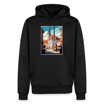 Marienbad Tschechien Reiseplakat - Männer Premium Bio Hoodie - Schwarz - Vorne - Nico (187cm)